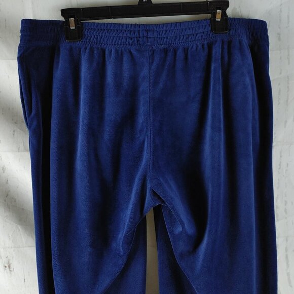 Hue Women's Size L Blue Zip Up Hoodie Velour 2pc Sweat Suit Set With Pockets - Picture 13 of 15